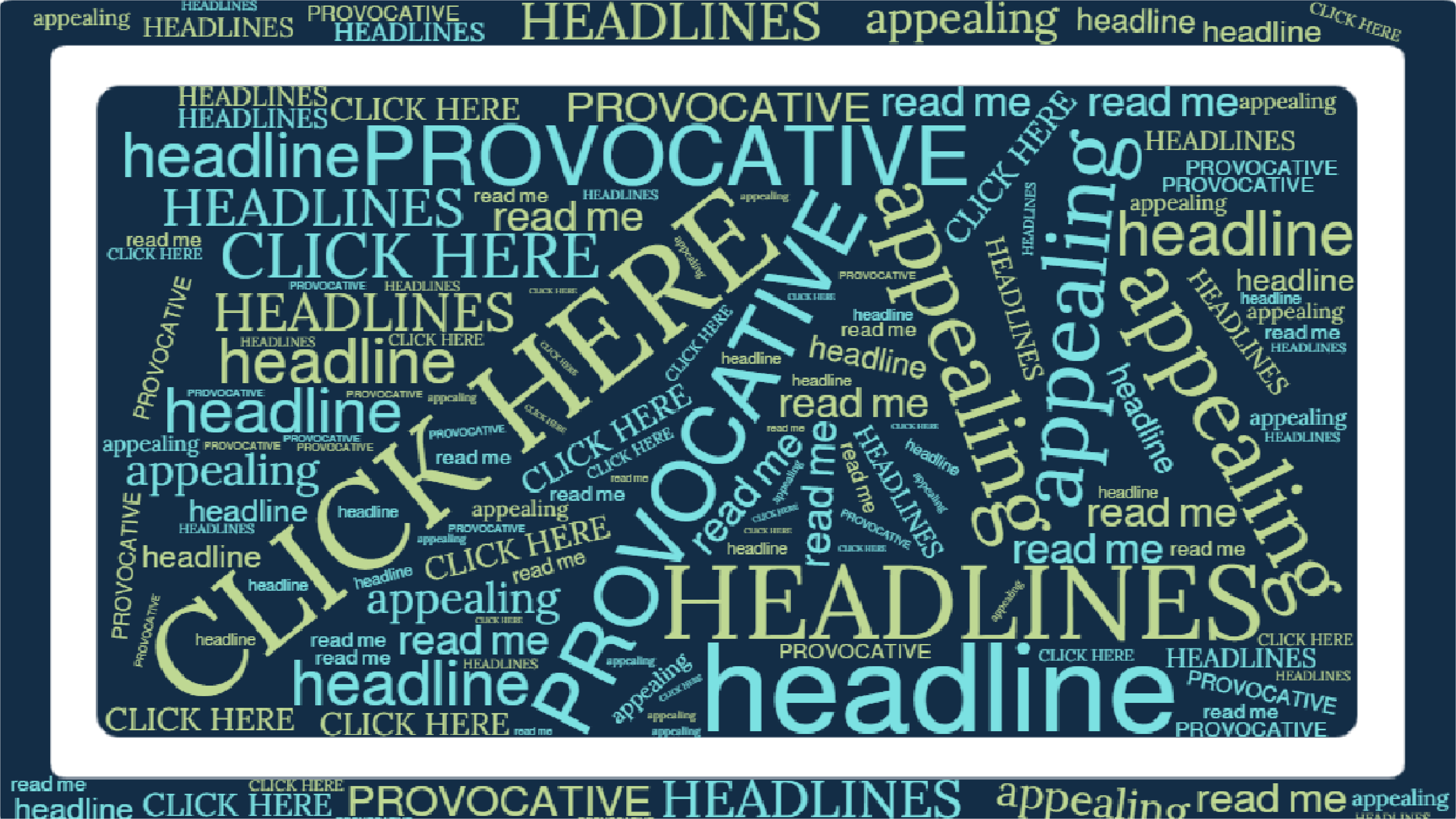 Provocative headlines wordcloud