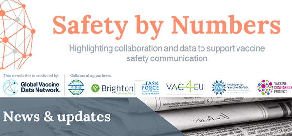 Safety by Numbers newsletter header image with collaborating partner logos, and the first content heading image news and updates