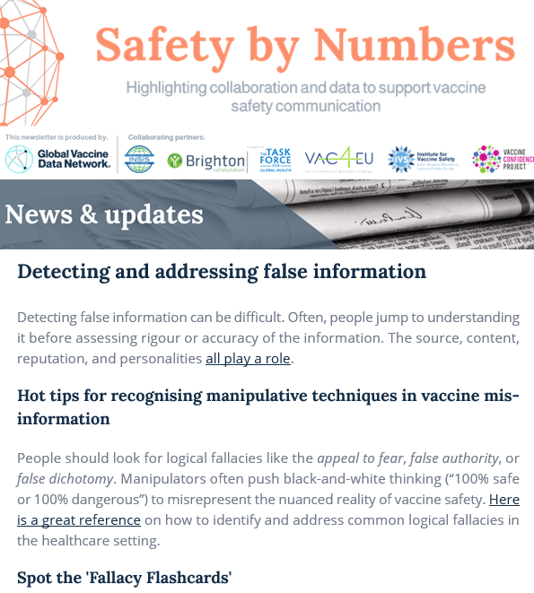 Image of the beginning of the Safety by Numbers newsletter